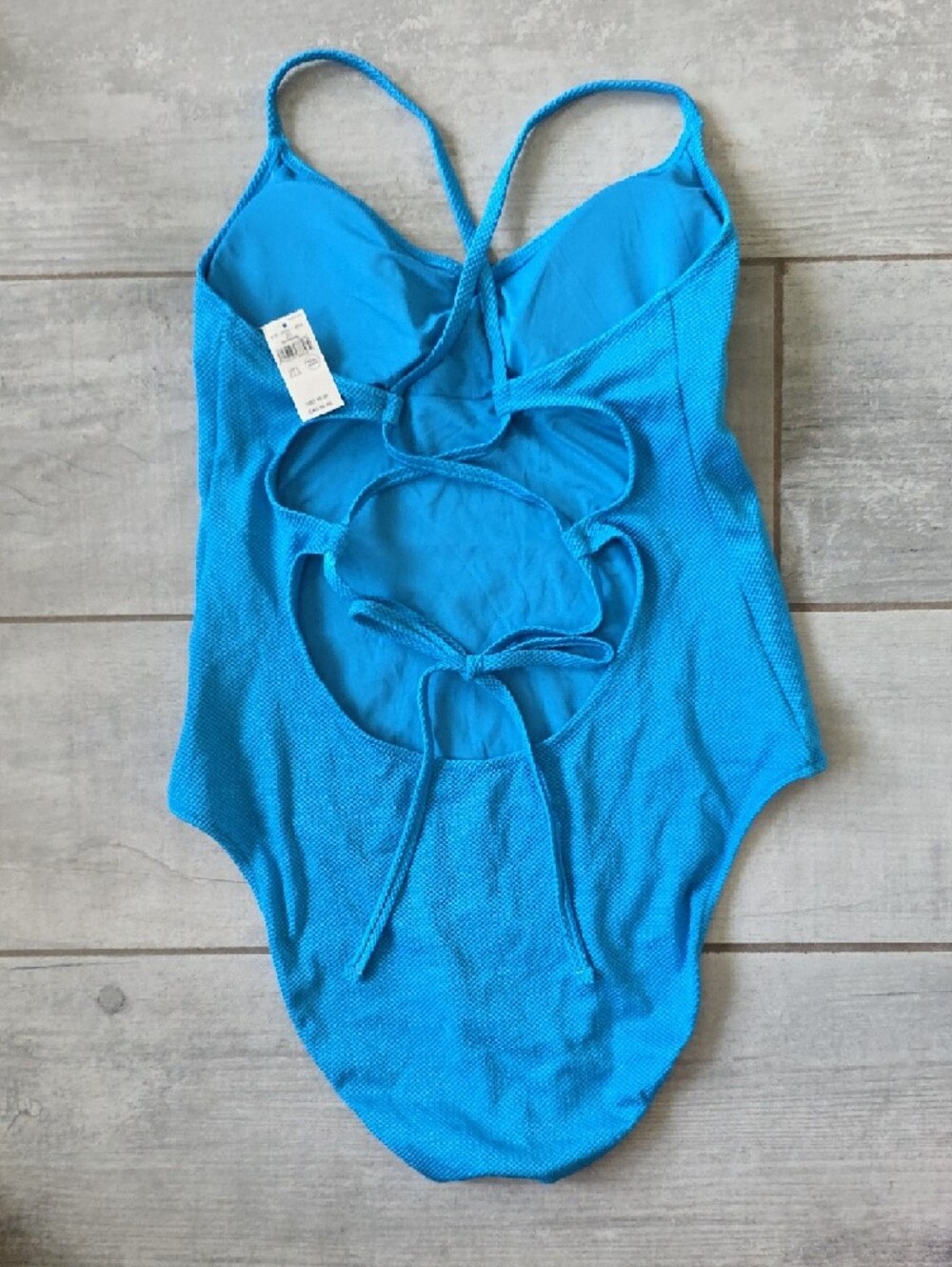Aerie Bright Blue Women's One-Piece Swimsuit with Crisscross Adjustable Back - Picture 2 of 6